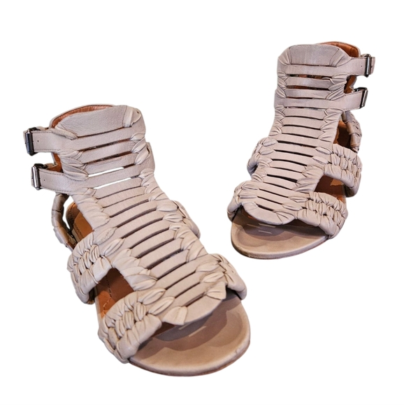 Givenchy Neutral Beige Leather Gladiator Sandals - Picture 1 of 9